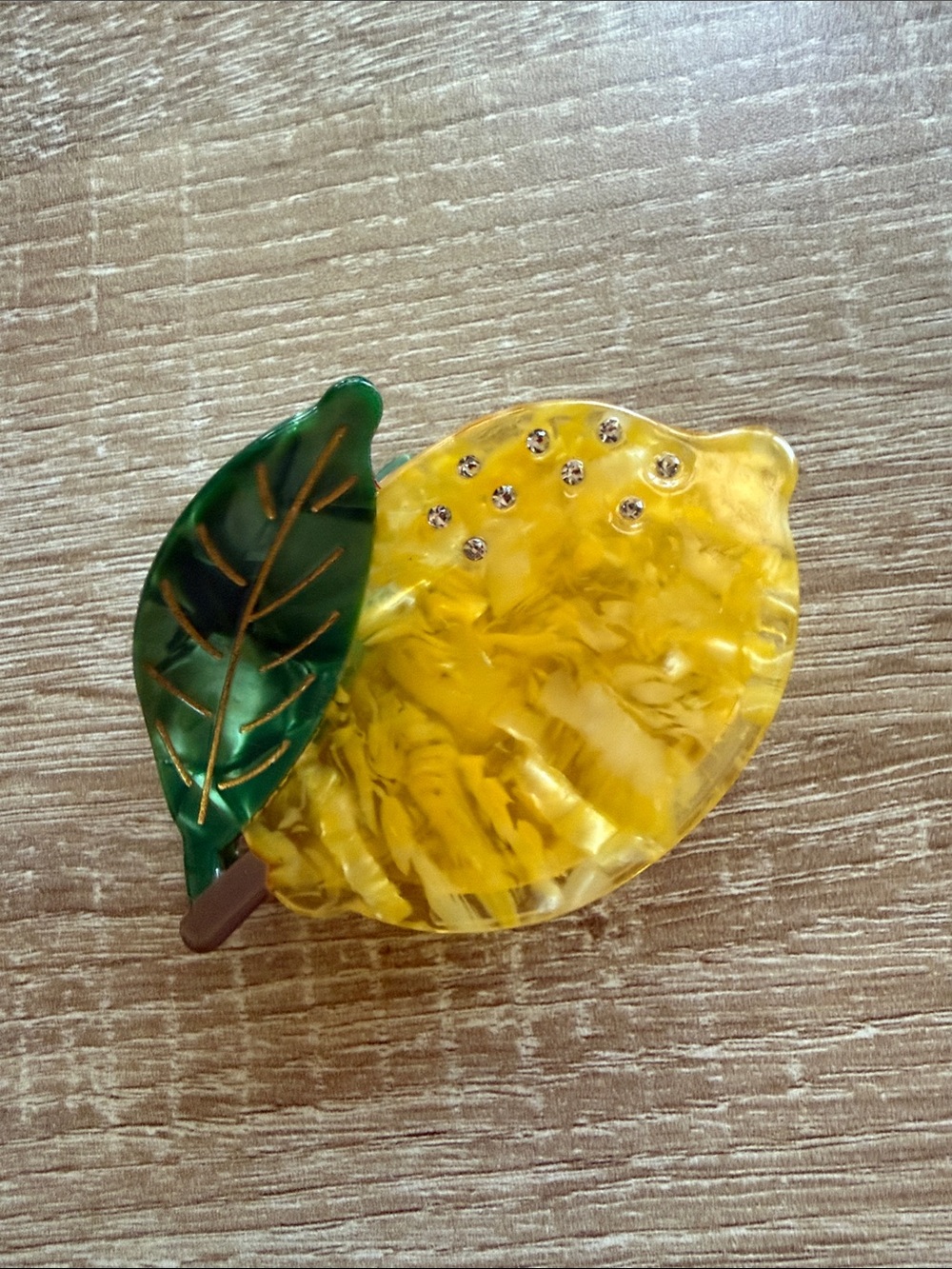 NWOT Yellow and Green Lemon Hair Clip